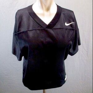 Nike Vintage Cropped Mesh Tee Shirt Black Training Short Sleeve Top Larg…